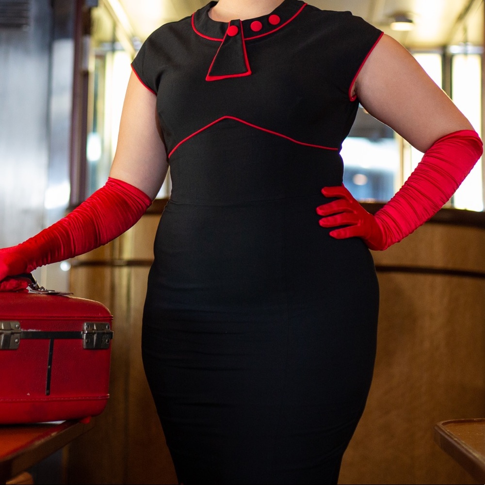 Vintage Black and Red Dress